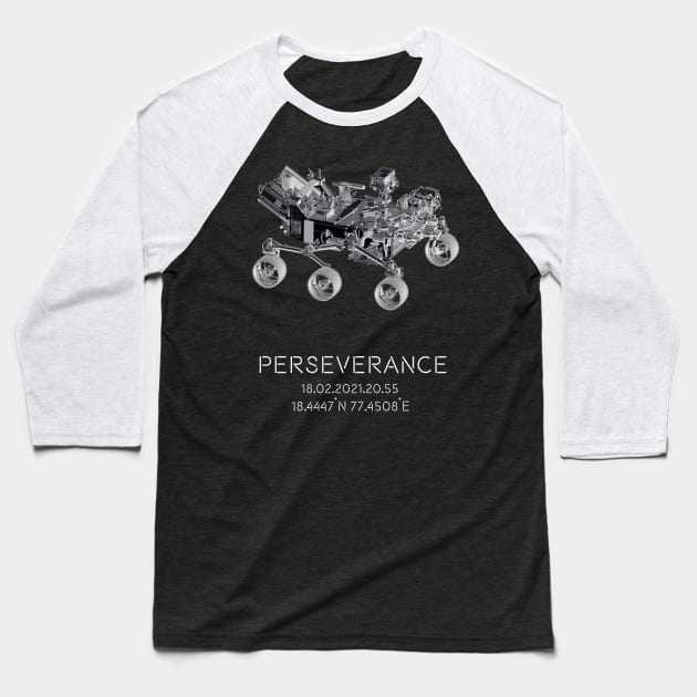 Mars Rover 2020 Perseverance (grayscale) Baseball T-Shirt by HuygensBase